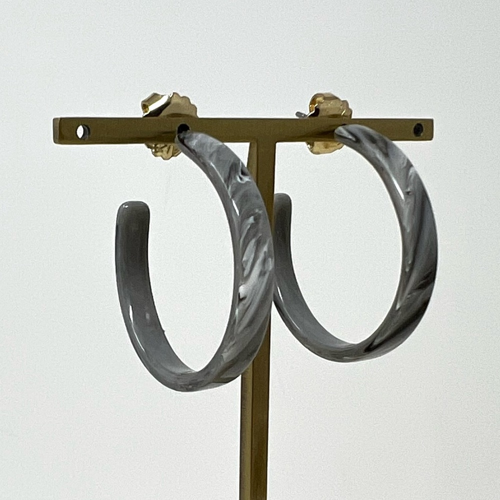 Grey Tortoise Hoops